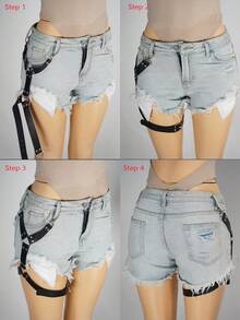 1 pieza Arnés corporal ajustable de estilo gótico y punk sexy para hombres, liguero de vanguardia, accesorio para atuendo de club, accesorios sexys para hombres - Negro - Ver 6