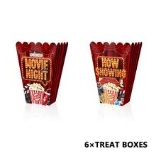 6/12 件爆米花盒派对礼品零食盒糖果饼干容器适用于电影院主题生日派对婴儿送礼会礼品用品（经典款）