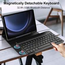 kolude Galaxy Tab S9 FE Case With Keyboard 5G 10.9 Inch 2023, Keyboard For Galaxy Tablet S9 11 Inch 2023, Detachable Wireless Keyboard With Pen Holder For Sumsung Tab S9 11''/S9 FE 10.9'' - For Sumsung Tab S9 11''/S9 FE 10.9'' - View 3
