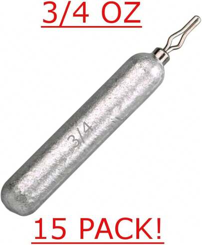 Peso de Plomo Reaction Tackle para Pesca - Sin Enganches Forma Lápiz Delgada Aguas Dulces y Saladas