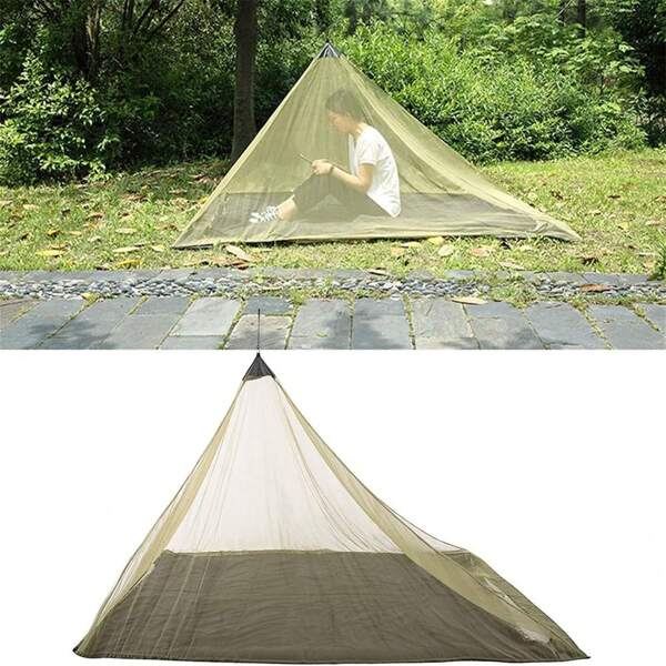 1 Stück faltbares Mückennetz zum Camping, praktisch zum Tragen, zum Schutz vor Fluginsekten, geeignet für Reise und Abenteuer