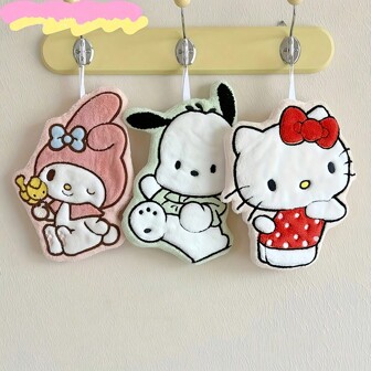  Sanrio Towel, & Pocha Cartoon Washcloth, Thickened Double-Layer Design, Dorm Must-Have High-Quality Gift, Great For Friends Back To School Dish Cloths Kitchen Towel