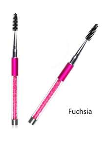 1 Pc Purple Spoolies Mascara Wands Eyelash Brushes ,Diamond-Encrusted Eyelash Brush Comb Eye Brow Brush Applicator With Cap Travel Unscented Nylon Bristle, Palm Brush Form, ABS Plastic Rod, Suitable For All Skin Types, Makeup Tool
