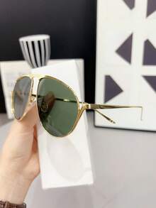 1 件女士复古眼镜，适合户外活动、驾驶、防晒、时尚日常搭配、海滩度假飞行员形状太阳镜 - 彩色 - 查看 4