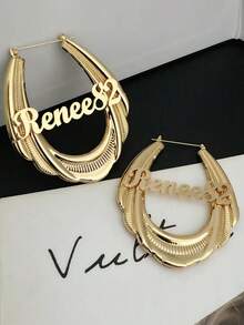 1pc Custom Hoop Earrings,Name Hoop Earrings,Letter Hoop Earrings,Personalized Name Earrings,Big Hoop Earrings,Custom Gift For Mom,Jewelry Gift