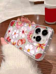 Funda para teléfono (1 unidad) con estampado floral, transparente, fabricada en TPU suave y resistente a caídas. Compatible con phone 16/11/12/13/14/15/15 Pro/15 Plus/15 Pro Max/X/XS Max/11 Pro/12 Pro/13 Pro/14 Pro/11 Pro Max/12 Pro Max/13 Pro Max/14 Pro/14 Plus/ - Multicolor 2 - Ver 2