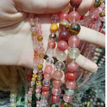 1 brin de pierres lâches en quartz rose naturel, perles roses naturelles pour la fabrication de bijoux, bracelets et colliers DIY