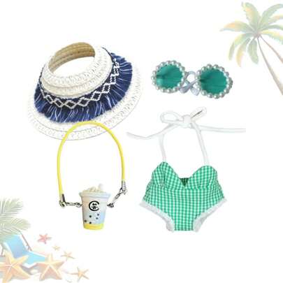 (Apparel Only, No Accessories) 17cm Doll Dress, Exclusive Summer Outfit! Adorable Beach Swimwear That'll Steal The Spotlight, Perfect As A Charm Pendant.