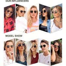 Retro Vintage Round Polarized Sunglasses For Women Men Small Double Bridge Circle Sunnies SJ1104 - 深黑色/灰色 - 查看 2