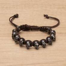 8pcs/16pcs/24pcs European And American Punk Style Rivet Personalized Men's Exaggerated Leather Bracelets
