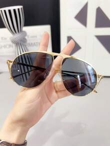 1 件女士复古眼镜，适合户外活动、驾驶、防晒、时尚日常搭配、海滩度假飞行员形状太阳镜 - 彩色 - 查看 10