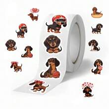 500pcs Dachshund Sticker Roll Dachshund Stickers Cute Stickers Cartoon Stickers Dog Stickers Kawaii Stickers Decorative Stickers Vinyl Waterproof Stickers For Water Bottle, Laptop, Phone, Skateboard, Scrapbooking, Journaling Gifts School Supplies, Back To School