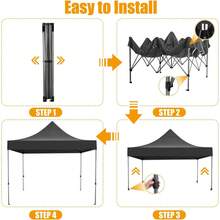 CAROMA Carpa plegable de 3*3 m sin paredes laterales, robusta carpa para fiestas al aire libre, fácil de montar, carpa para bodas 100 % impermeable, altura ajustable en 3 posiciones con bolsa de transporte, carpas para playa, camping, eventos al aire libre