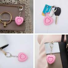 New Personal Alarm, Heart-Shaped Alarm, Women's Self-Defense Alarm, Outdoor Portable Alarm, Keychain Accessory, Self-Defense Keychain, Button Battery (LR44*3) Personal Alarm, Compact, Flashlight, 125dB High Decibel Alarm, LED Flashing Light, Suitable For Women And Elderly As Emergency Alert Device