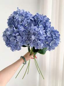 1/3/5 件真实触感绣球花人造花，人造绣球花适用于家居插花、婚礼花束、厨房餐桌中心装饰，15.75 英寸蓝色刺绣人造花带茎，塑料绣球花桌面装饰花，适用于办公室派对婚礼、假植物、春夏装饰、花园装饰、房间装饰、母亲节父亲节礼物