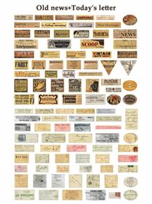 100 Stücke Retro Aufkleber, geeignet für Scrapbooking, amerikanische Vintage Dekorationsaufkleber für Studenten, Schulmaterial, Graffiti Aufkleber, Geschenk zum Schulanfang, Dekorationsmaterial