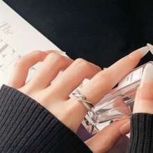 1 pieza Anillo de extremo abierto con diseño único de cruce elegante y minimalista, adecuado para uso diario