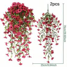 2pcs UV-Resistant Daisy Hanging Flowers - Realistic Artificial Flower Decor For Indoor And Outdoor, Perfect For Porch, Window, Yard - Easy Maintenance