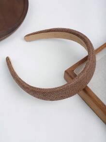 1 Stück Boho Sommer Stroh geflochtenes Haarband, vielseitiges einfarbiges Haarzubehör für den Alltag und Strand/Urlaub, Sommerurlaub, Strandaccessoires, Haarzubehör, Haarreif, Diadema, Haarreifen