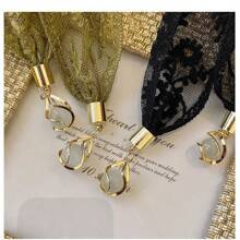 French Floral Lace Women's Headband Openwork Delicate Flower Ponytail Wrap Hair Accessory, Party Wedding Cosplay Accessory Hair Accessories Autumn Accessories Fall Winter Hair Band For Vacation Outfits Woman