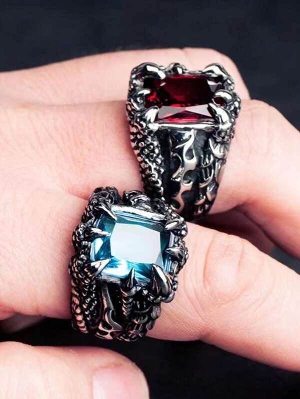 1pc Vintage Dragon Claw Design Open Ring Versatile Fashionable Men Accessory, Suitable For Daily Wear, Dating, Party, Birthday, Christmas, Valentine's Day, Holiday Gift