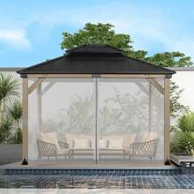 10' X 13' Gazebo Universal Mosquito Netting Screen Replacement, 4-Panel Screen Walls With Double Zippers For Outdoor Patio, Gray (Mosquito Net Only) - Lilac Purple - View 7
