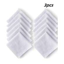 3/6pcs Men's Handkerchiefs, Soft & Comfortable White Handkerchiefs, DIY Design Paint Tie-Dye Print White Handkerchiefs, Pocket Squares, Sweat Towel Handkerchiefs, Perfect For Parties, Events And Gifts