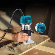 Router Madera Recortadora Rebajadora 800w 15 Brocas Homex - Azul - Ver 9