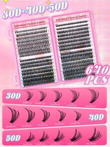 640PCS 30D40D50DDramatic C-Curl 8-16MM Mix DIY Lash Extension Kit Set DIY Bottom Lashes Eyelashes Book Big Volume Soft Individual Cluster Lashes Create A Fluffy Natural Wispy Y2k Butterfly Elements Pink Base Card Look At Home Long Lasting DIY Lashes Glue ,DIY Glue Remover,DIY Lashes Tweezers