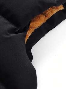 男士冬季拉链口袋保暖内衬背心，保暖内衬外套 - 黑色 - 查看 5