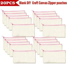 40/20/10/5pcs Set Blank Canvas Tote Bags, Digital Printing Craft DIY Handmade Gift Bag Multipurpose Set, Portable Cosmetic Bag/Toiletry Kit Travel Makeup Set, Express Love & Gratitude Gift Packtravel Essentials For Vacation Summer Holiday Back To School School Stuff Bag For School Travel Bag For Women Makeup Bag For Travel