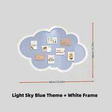 1 Pc Cloud Shaped Decorative Felt Board, Multipurpose Wall Decor, No Drilling Required, Suitable For Home & Office, School Supplies,Back To School - Multicolor - View 8