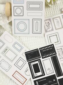 8 Stücke Text Rätsel Serie Aufkleber im Retrostil mit englischen Blumen und anderen Designs, geeignet für DIY Scrapbooking, Bücher, 3D stereoskopische Entspannungsschnitte, selbstklebende Papieraufkleber, Schulmaterial, Rückkehr zur Schule