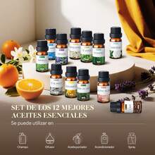 KAISASA 12 piezas de 10 ml de aceite esencial de aromaterapia natural para hacer ambientadores, velas perfumadas, humidificadores y otras artesanías aromáticas. - b - Ver 7