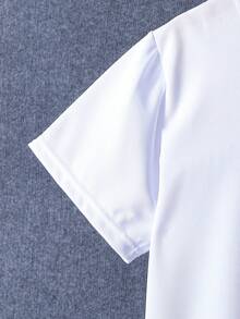 2 pièces/Set Tenue de sport pour adolescents garçons, t-shirt à manches courtes et short de course - Noir et Blanc - Voir 4