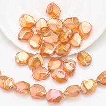 20 piezas de cuentas de vidrio facetadas irregulares de 12*16mm con agujero central, en colores chapados, accesorios de joyería artesanal DIY, adornos para teléfonos, llaveros, decoración de autos