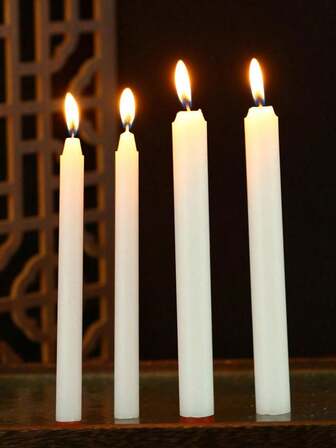 10pcs/Pack Pure Black & White Slim Straight Candles, Suitable For Home Lighting, Emergency Power Outage, Romantic Outdoor Atmosphere, Ideal For Bars, Restaurants, Weddings, Birthdays, Parties, Ceremonies, Anniversaries, Home Decor, And Outdoor Camping