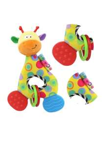 Giraffe Plush Doll & O-Shaped Teether Combo, Adorable Baby Teething Doll, Newborn Stuffed Animal Doll For 0-12 Months Baby, Baby Dolls 12 Months, Dolls Baby, Dolls For Babies