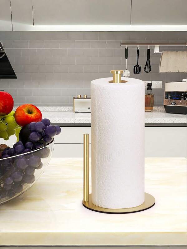 Gold Countertop Paper Towel Holder, Stainless Steel, Modern Kitchen And Bathroom Organization