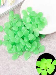 1PC Glow In The Dark Stones - 100/PCS Solar Powered Garden Pebbles, Outdoor Decorative Rocks For Pathway, Lawn, Aquarium, Fish Tank, Yard & Landscape Lighting (Blue/Green/White)