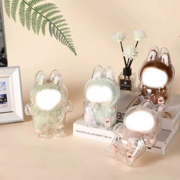 For Labubu Sitting Party Protective Case Silicone Storage Bag Dust Cover Acrylic Transparent Protective Shell