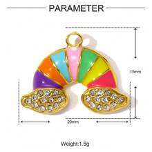 A Set Of Stainless Steel Strawberry, Cherry, Heart Themed Pretty Pink Series DIY Jewelry Accessories For Necklace, Bracelet, Earrings, Pendant Crafting