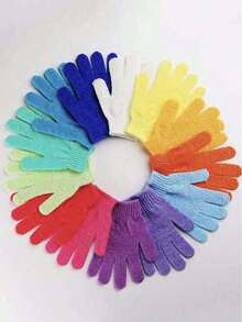 10قطع/1قطعة قفازات تقشير للاستحمام، SPA و المساج، تقشير الجسم، درجة متوسطة التقشير، مناسبة للنساء والرجال، قفازات استحمام ذات نسيج مزدوج لتقشير الجسم وإزالة الجلد الميت، قماش تنظيف طبيعي للبشرة، لون أزرق