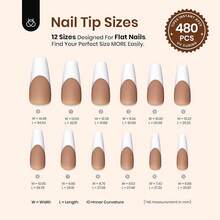 Beetles Tipex Instant Apex Press On Nail Tips: 480PCS Pre-Building Brown Long Coffin French Tip Press On Nails False Nails 12 Sizes Gel Nail Tips-Thick Acrylic Nails Flat Nails - Z-brown Long Coffin - View 6