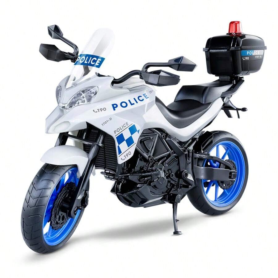 Motors Police Toy Motorcycle 27cm - Roma Toys - Blue - View 1