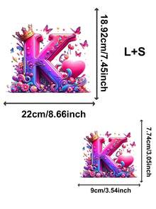 1/2/3 件卡通皇冠字母 K 图案设计，可水洗热转印贴纸，熨烫贴纸 DIY，适用于男女服装、短袖 T 恤、连帽衫、运动衫、枕头、背包、手提包、补丁贴纸、手工艺品、礼品、派对装饰补丁