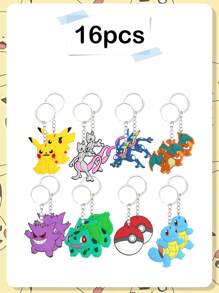 pokemon Pokemon Keychain Pendant, Pokemon Pokemon Key Chain, PVC Cartoon Pokemon Keychain, Cute Keychain Ring, Party Decoration, Party Small Gift Christmas And Halloween Festival Supplies And Decorations