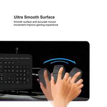 酷炫飞机图案鼠标垫 黑色鼠标垫 大号桌垫 带缝边防滑橡胶底座 桌面配件 键盘垫 适用于家庭办公室装饰 桌垫 35.4x15.7 英寸 可作为圣诞节、万圣节礼物 适合送给女性朋友、女朋友、男性朋友