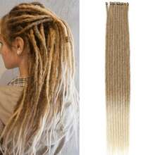DZfirst 1/4 Packs(10/40Strands) Thin 0.6cm Dreadlock Handmade Hip-Hop Style Dreadlocks Extensions 613 Ombre Blonde 18-36Inch Synthetic Heat Resistant Wigs Pre Stretched Hair Extensions Braiding Hair - Ombre - View 15