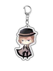 bandai Accesorio de anime Llavero acrílico de anime - Bungou Stray Dogs Lindo colgante de estilo Y2K de dibujos animados, adecuado para bolsos y llaves, regalo perfecto para fans, accesorios de cosplay, llavero de coche, bolso, mochila, pequeña joya, accesorios, regalos creativos, regalos de estudiante, accesorios de coche, colgante de bolso, accesorios escolares